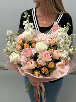 Designer's choice blush, pink or peach shades