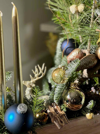 blue-and-gold-christmas-arrangement-in-a-wooden-box-black-orchid-flowers-2 - Black Orchid Flowers