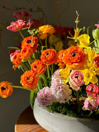 spring-centerpiece-with-tulips-ranunculus-and-daffodil-black-orchid-flowers-3 - Black Orchid Flowers