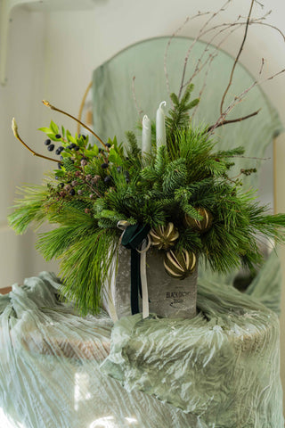 christmas-arrangement-in-square-vase-natural-black-orchid-flowers-1 - Black Orchid Flowers
